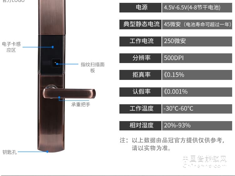 榮事達品冠智能鎖小智9 家用防盜門密碼鎖