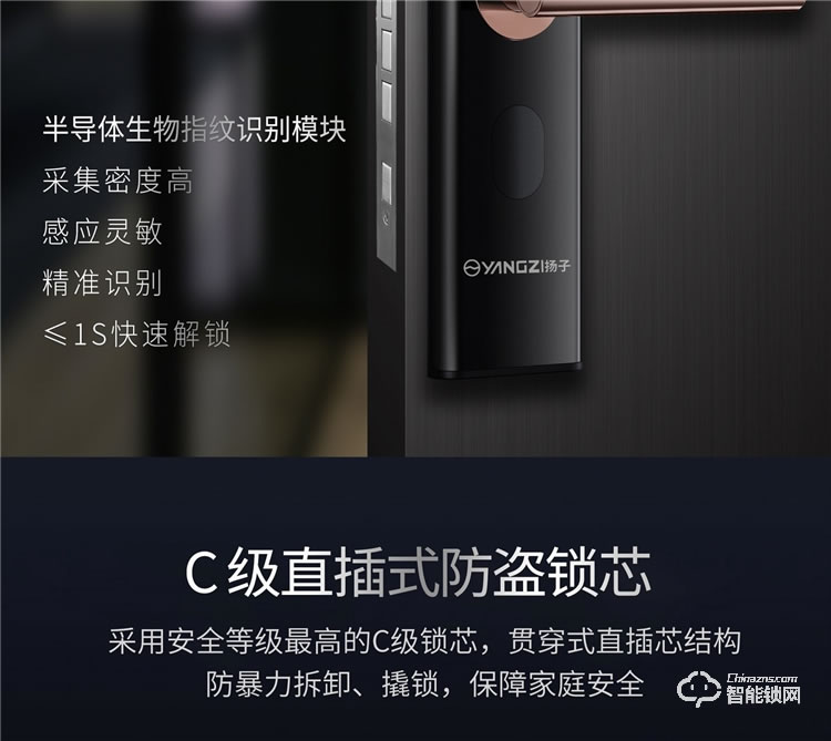 揚(yáng)子智能鎖 SZ1家用半自動(dòng)防盜門(mén)鎖
