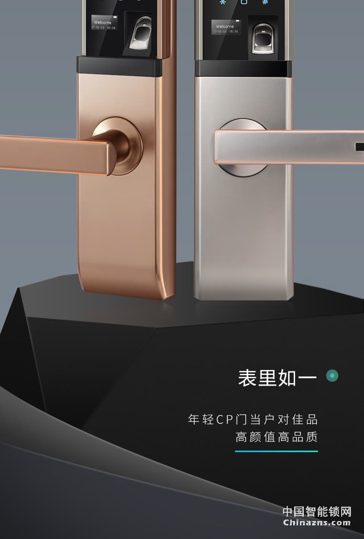 達文西滑蓋防盜門指紋鎖 DF580微信智能鎖 電子密碼鎖