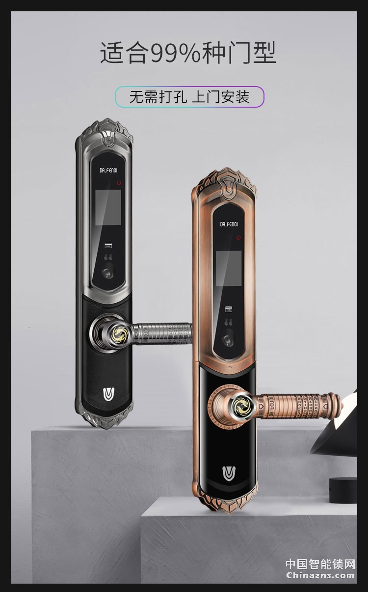 達(dá)文西人臉識(shí)別智能鎖 DF202掌靜脈智能門(mén)鎖 防盜門(mén)指紋鎖