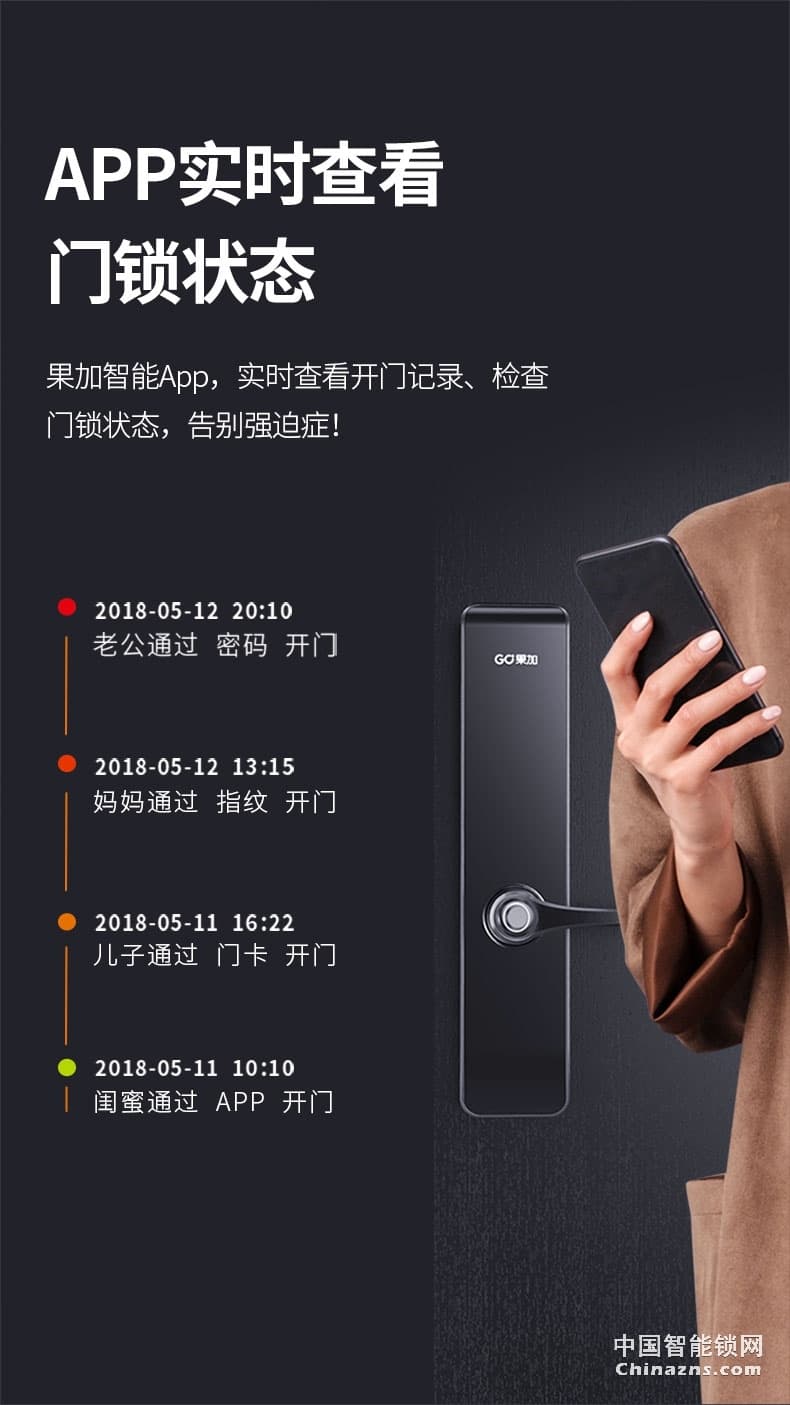 果加F2智能鎖指紋鎖家用防盜門鎖 電子鎖門鎖家用密碼鎖可聯網鎖