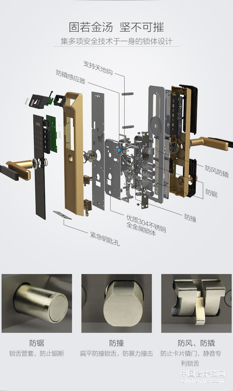 中興指紋鎖 家用防盜智能門鎖
