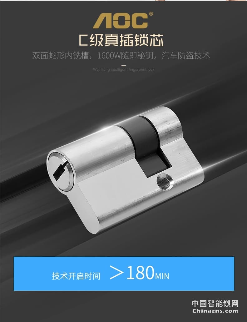 AOC智能鎖指紋鎖 家用防盜門(mén)密碼鎖 歐式全自動(dòng)電子門(mén)鎖
