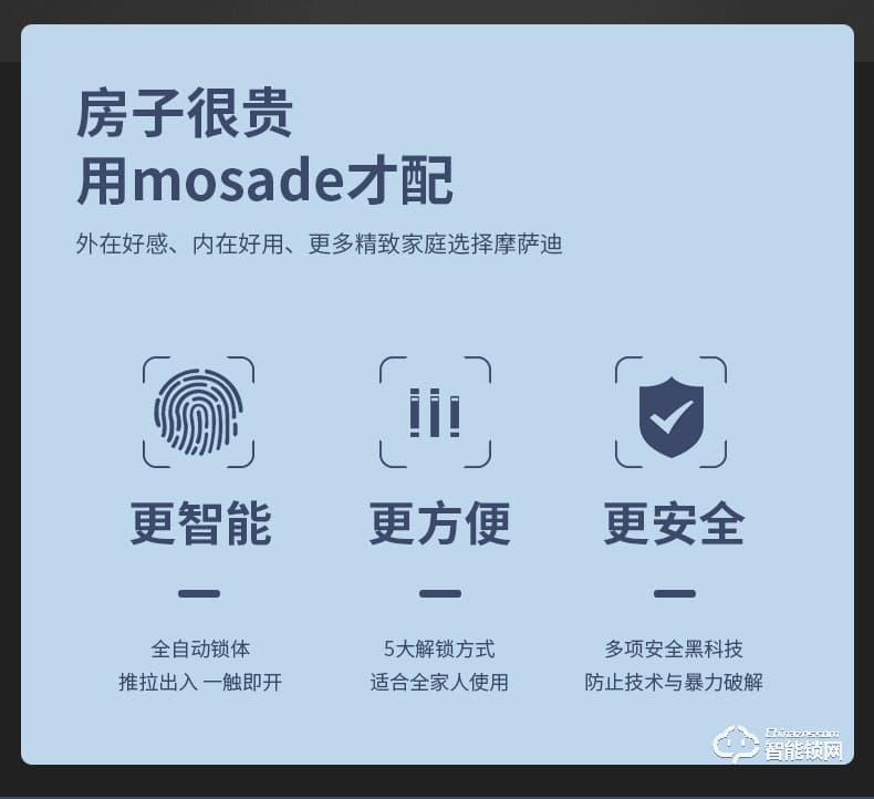 摩薩迪智能鎖 MLA-008全自動指紋鎖密碼鎖