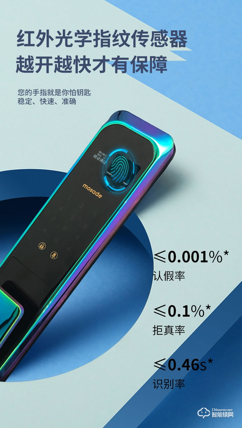摩薩迪智能鎖 MLA-008全自動指紋鎖密碼鎖