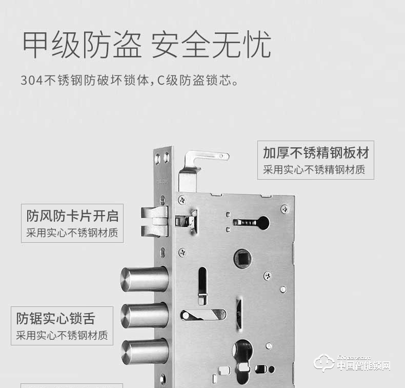 季安指紋鎖 直板智能門鎖 防小黑盒開啟