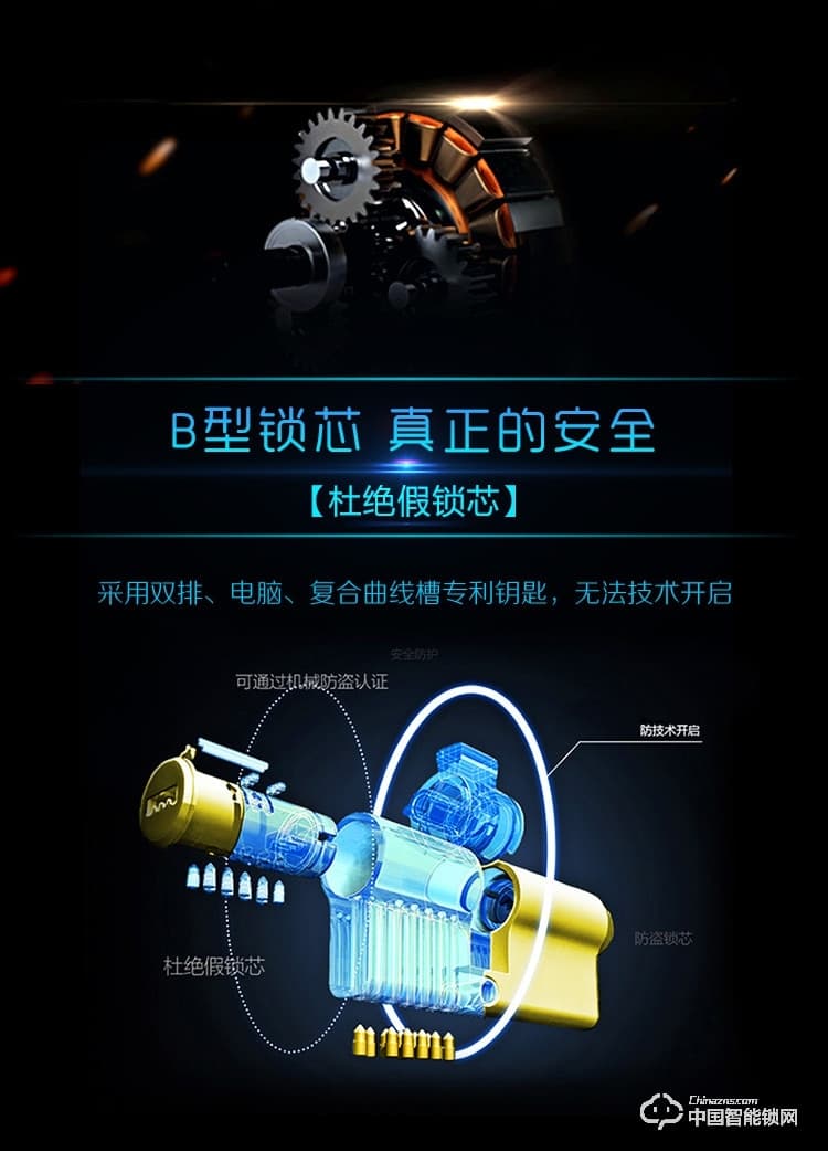 伊派爾滑蓋指紋鎖 家用防盜門智能鎖指紋密碼鎖