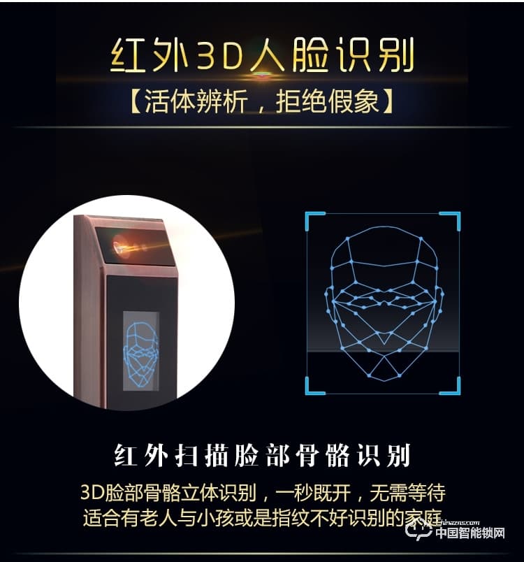 伊派爾指紋鎖 人臉識別掌靜脈指紋鎖家用防盜門鎖密碼鎖