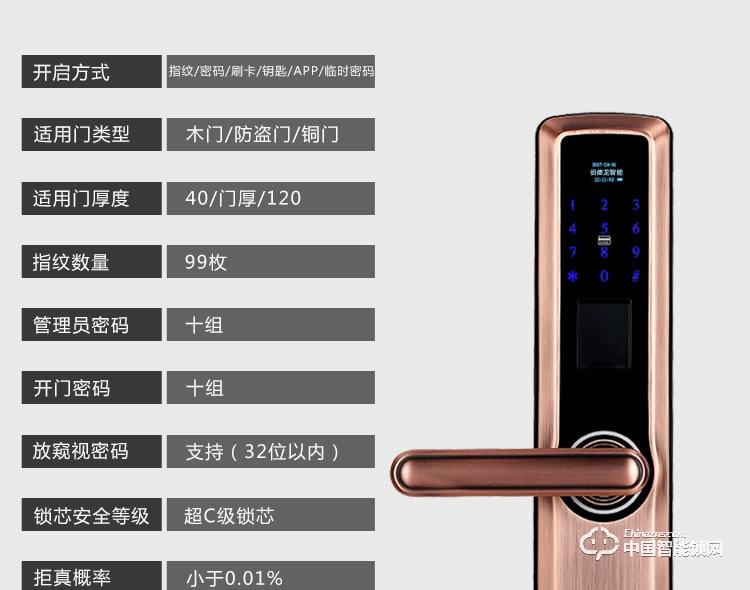 梵格爾智能門鎖 指紋鎖密碼鎖 電子刷卡鎖