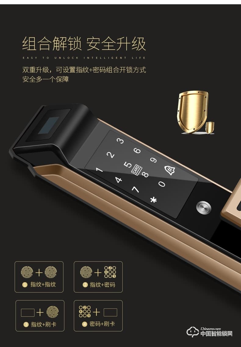 梵格爾智能指紋密碼鎖 家用防盜門 全自動電子鎖 刷卡鎖