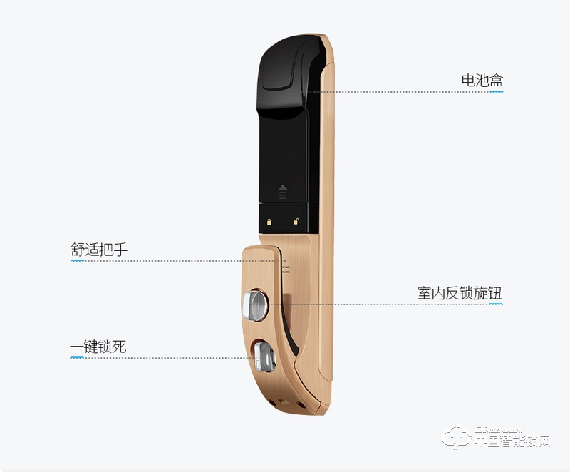 尊爵直板指紋鎖 智能識別指紋密碼鎖 家用防盜指紋鎖