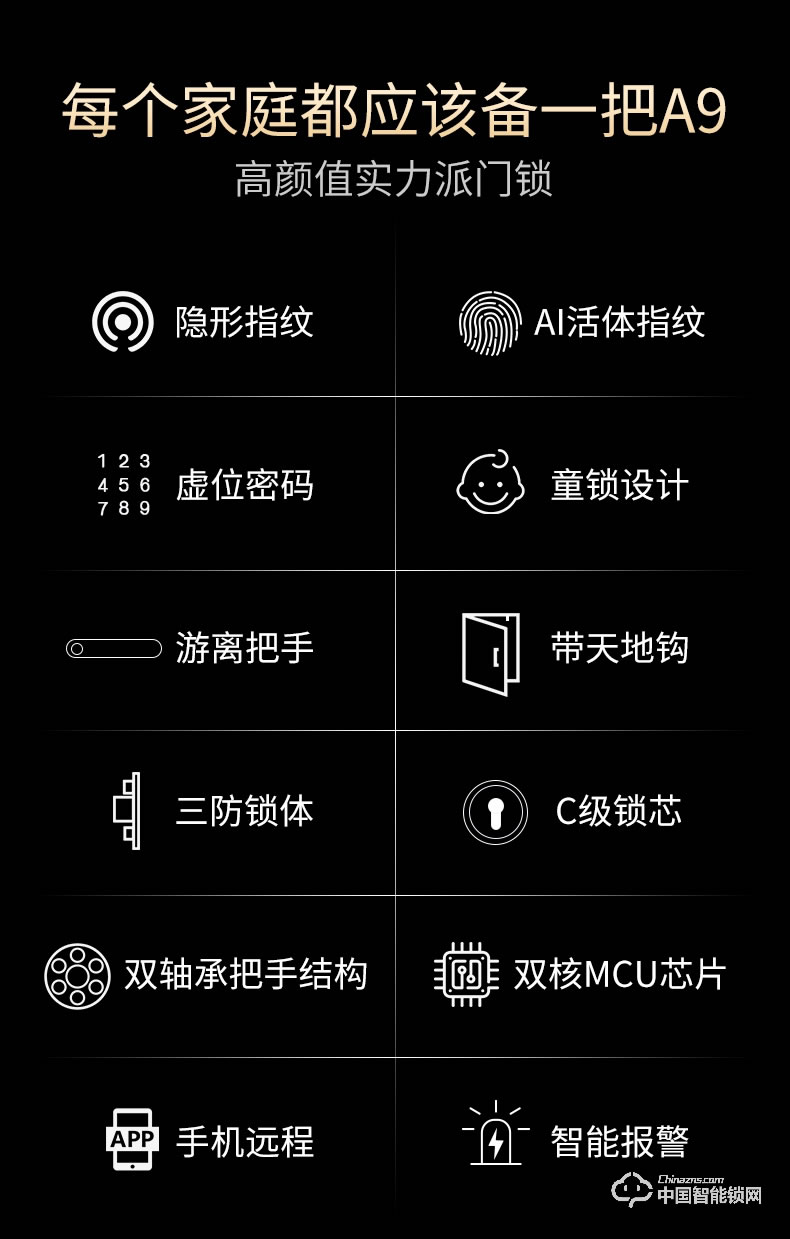 曼亞智能鎖 家用防盜門智能電子密碼識別全自動感應(yīng)鎖