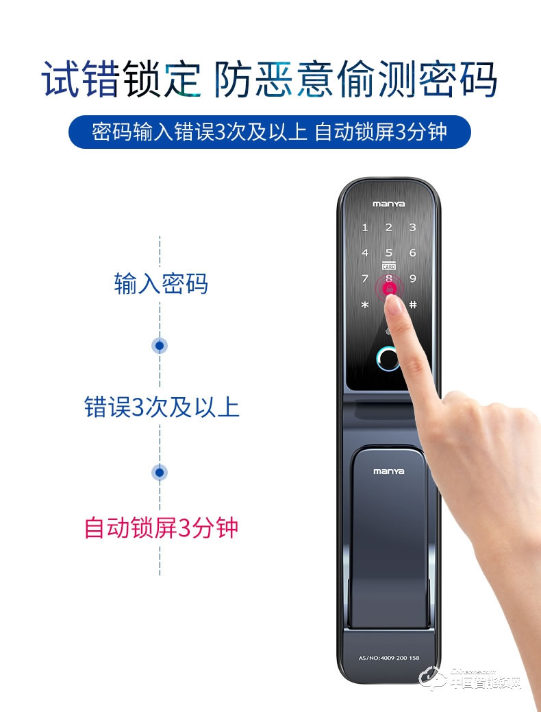 曼亞智能鎖 家用防盜門手機APP智能鎖P10