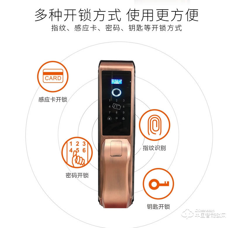 安爾發智能鎖 推拉式指紋密碼鎖 防盜門智能鎖A601