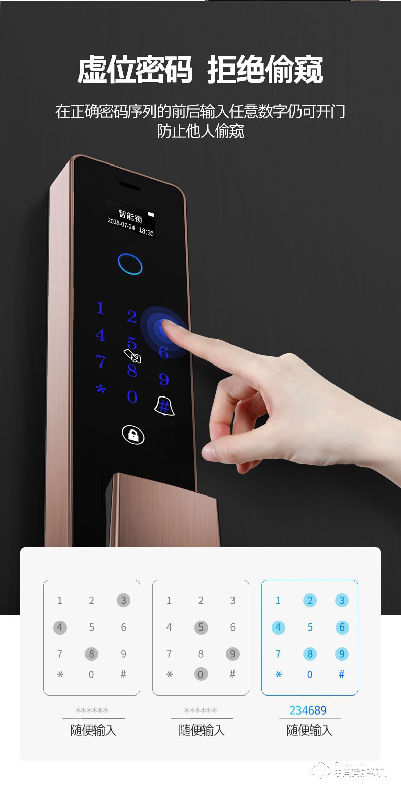 弘顧智能鎖 H001家用防盜門鎖智能電子鎖全自動刷卡感應