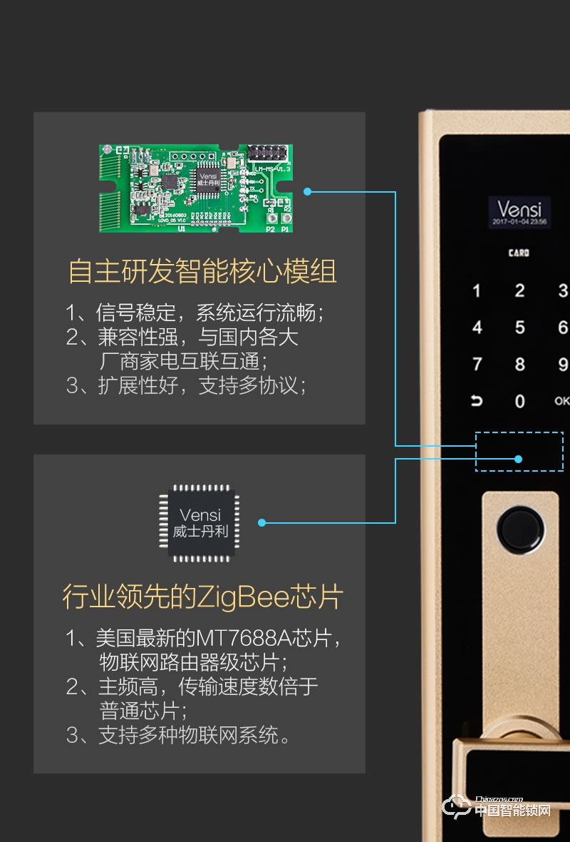 阿波羅智能鎖 智能家用門鎖 防盜門指紋密碼鎖