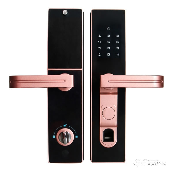 興飛智能鎖 玫瑰金指紋鎖 家用防盜門智能鎖