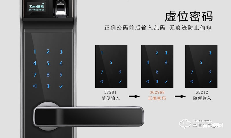 智密智能鎖 皓月灰家用指紋鎖 防盜門電子密碼鎖F6