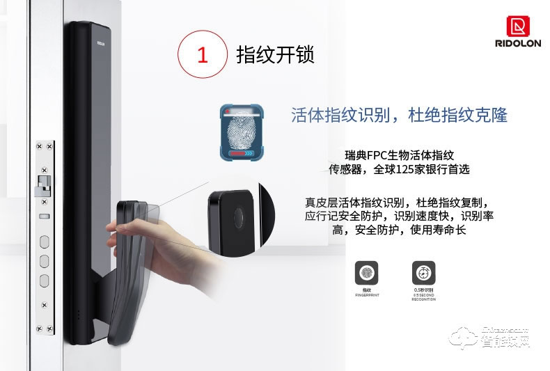 瑞東隆智能鎖 全自動鎖體AI指紋鎖密碼鎖V3