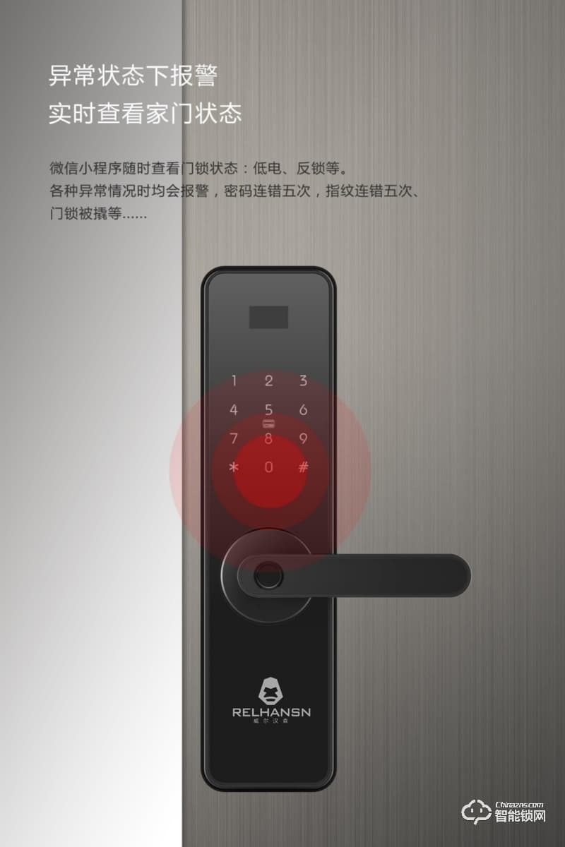 威爾漢森智能鎖 家用防盜門電子密碼鎖GY01