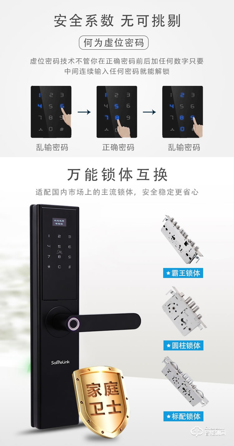 森萊智聯智能鎖 家用高檔防盜門酒店智能鎖