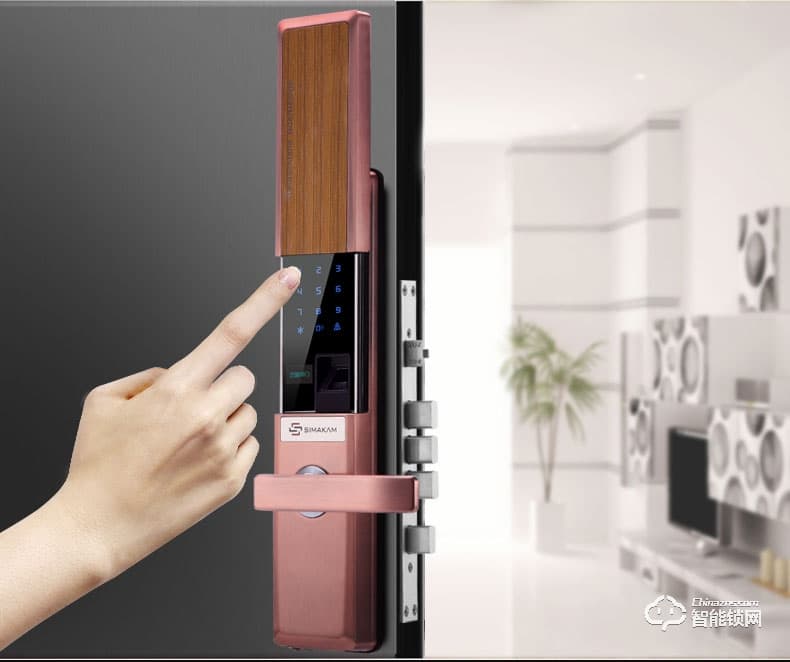 芝麻開門智能鎖 智能滑蓋指紋鎖家用防盜門鎖鋅合金電子鎖