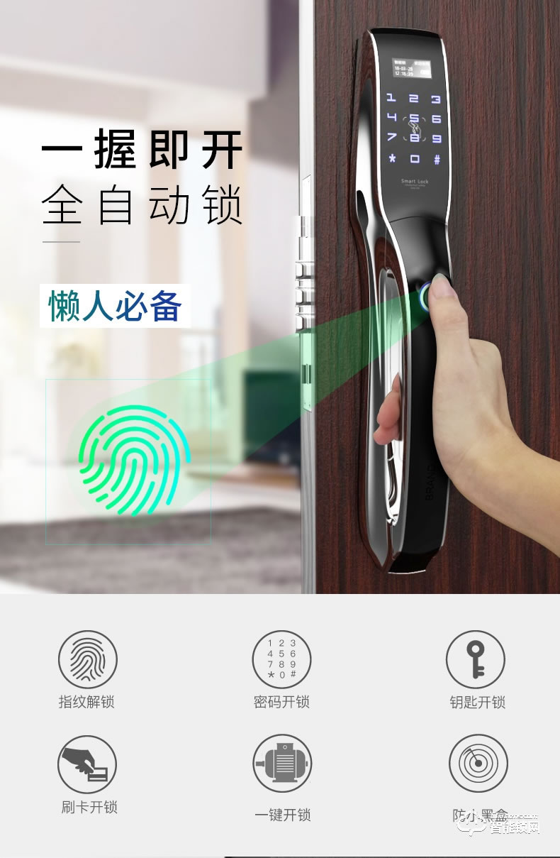 美利保指紋鎖 MLB800家用智能全自動(dòng)密碼鎖