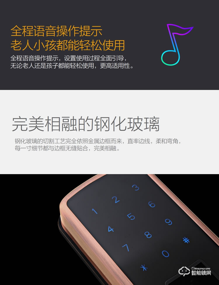 安諾斯智能鎖 智能鎖指紋密碼門(mén)鎖ANS600