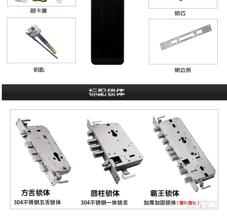 安諾斯智能鎖 指紋密碼刷卡鑰匙門鎖ANS6603