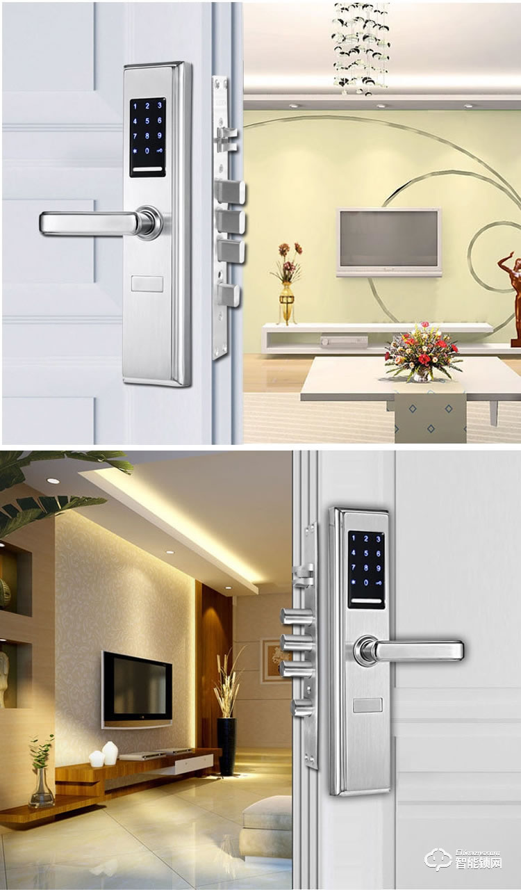 安諾斯智能鎖 密碼鎖304不銹鋼防盜門鎖智能家用門鎖