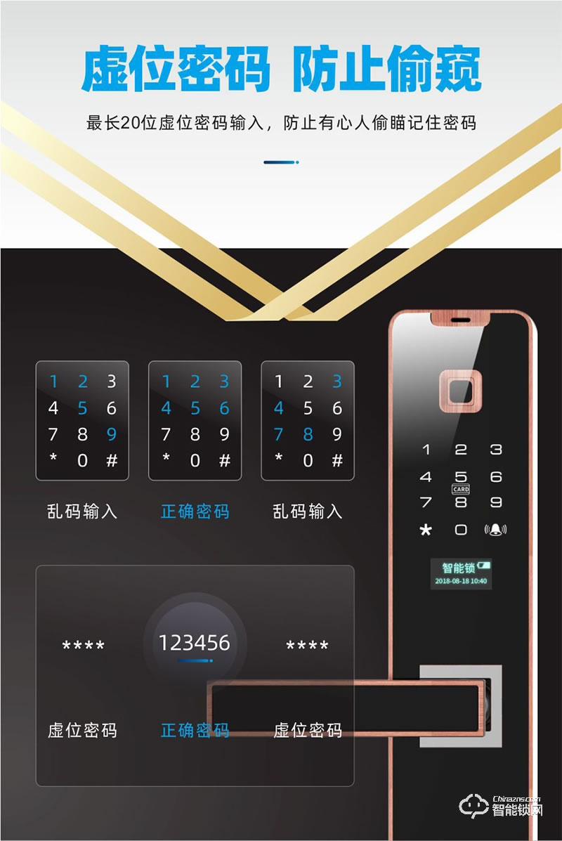 鴻興福智能鎖 A8001直板智能指紋鎖