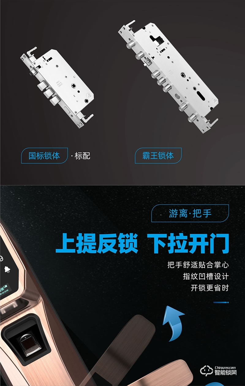 鴻興福智能鎖 A6001智能指紋鎖 智能防盜門鎖