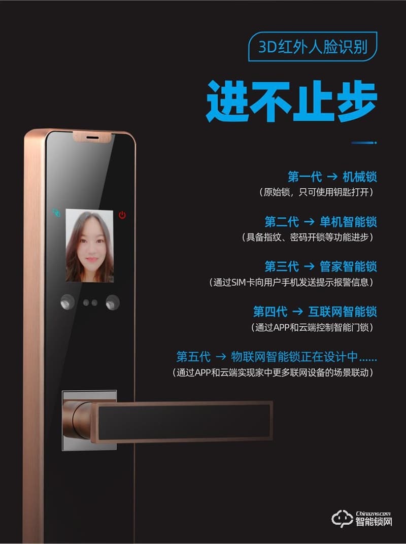 鴻興福智能鎖 A8003人臉識別掌靜脈智能鎖