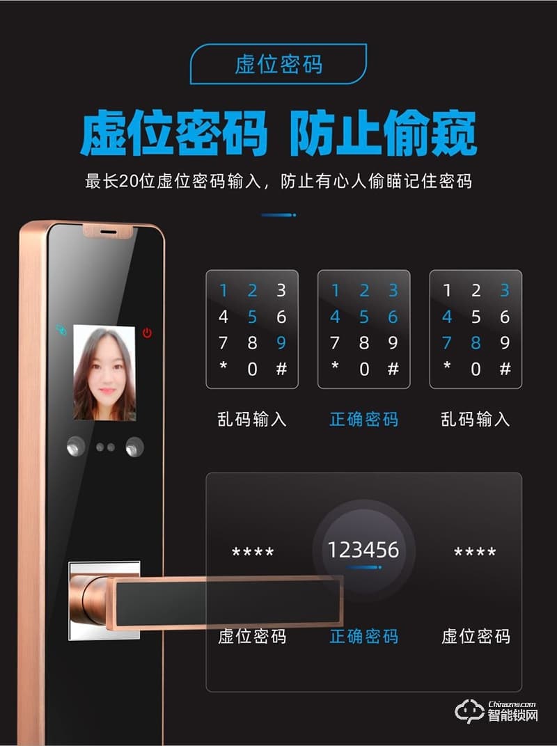 鴻興福智能鎖 A8003人臉識別掌靜脈智能鎖