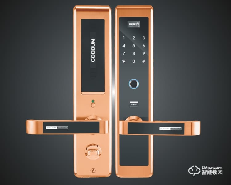 高盾智能鎖 GT050指紋密碼鎖 國標帶天地桿防盜門