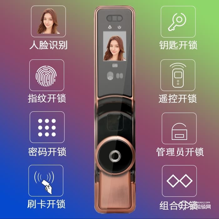 威士迪智能鎖 F360全自動密碼刷卡指紋鎖