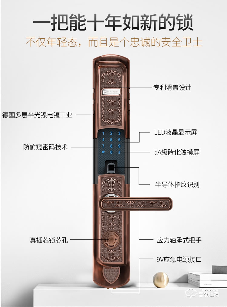 威士迪智能鎖 電子密碼半導體防盜門鎖