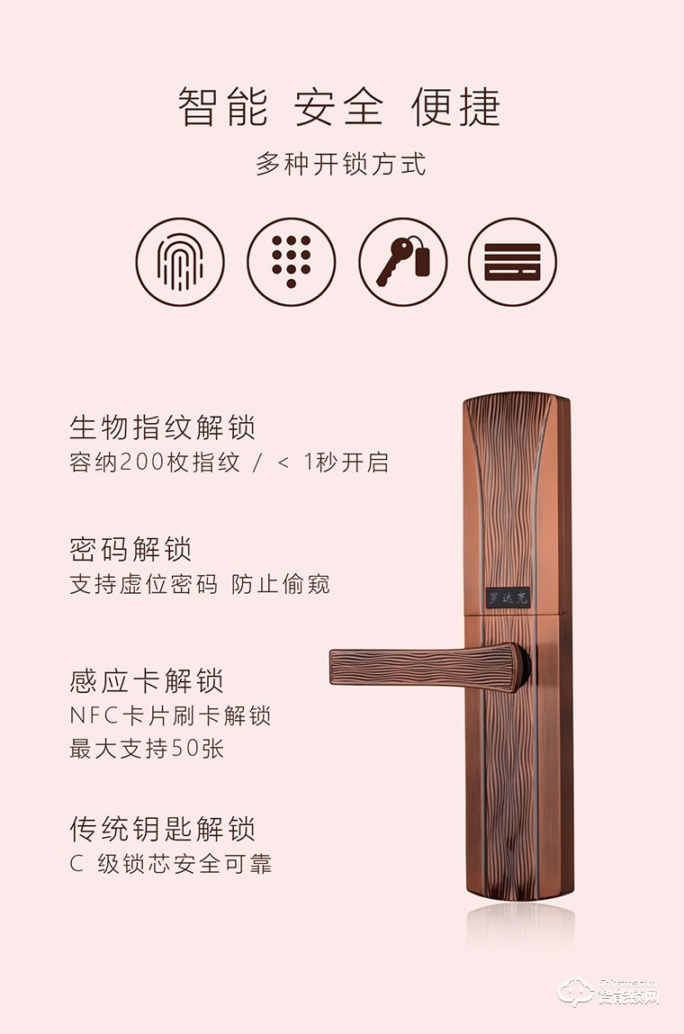 羅達克智能鎖 Z-08指紋密碼鎖