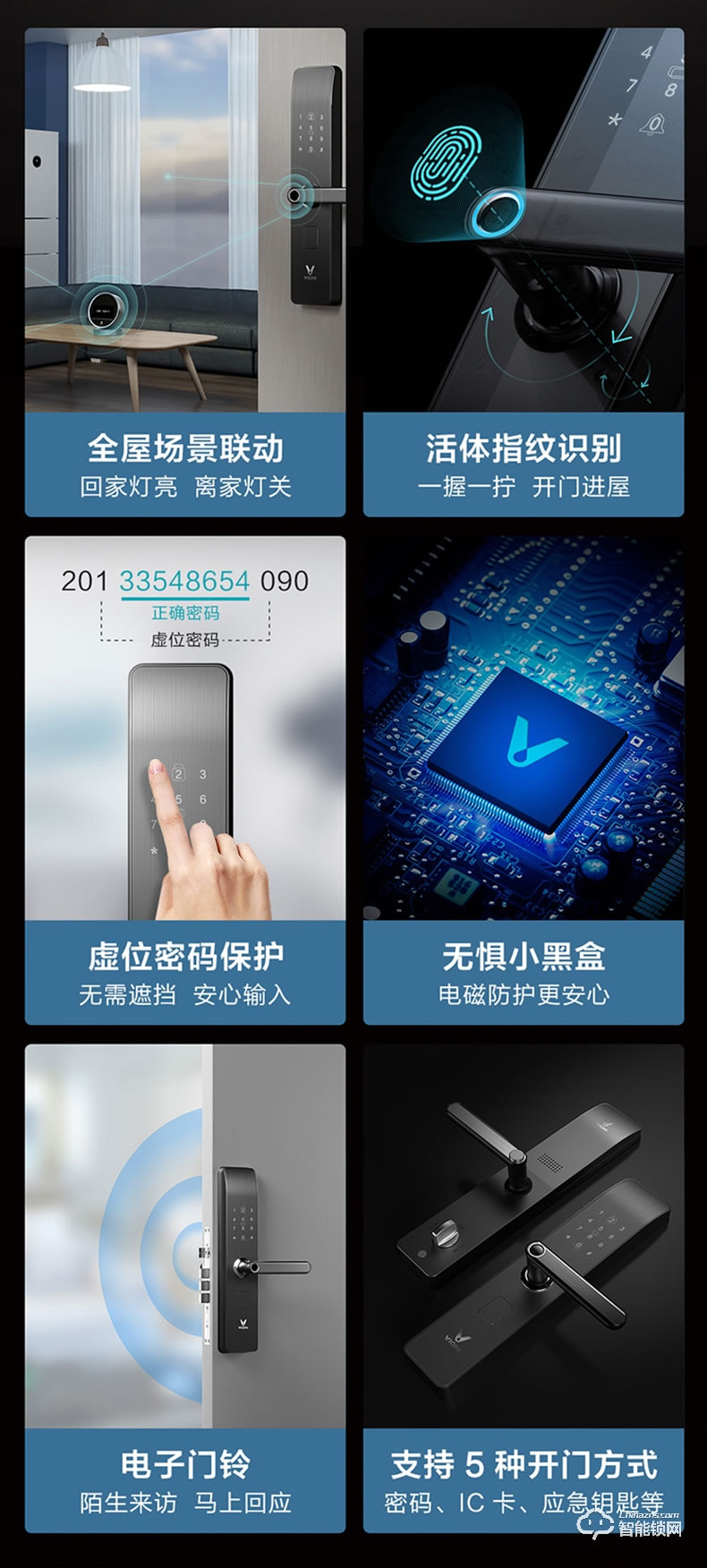 云米指紋鎖 密碼智能鎖防盜門鎖
