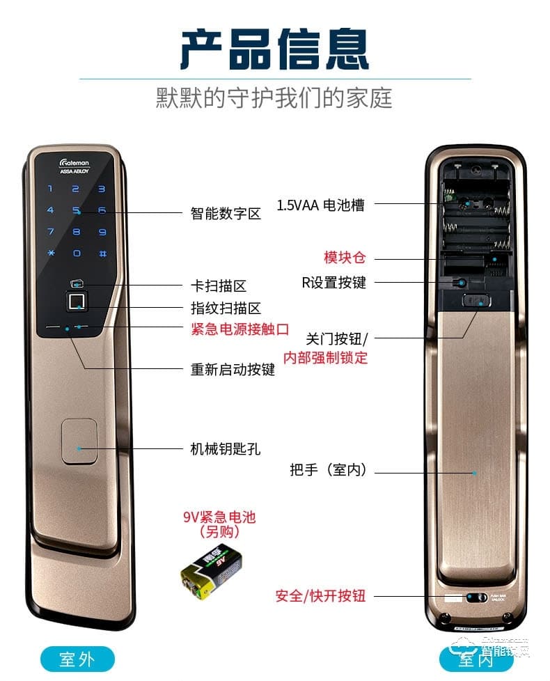 蓋德曼指紋鎖 PASS700進口指紋鎖密碼鎖