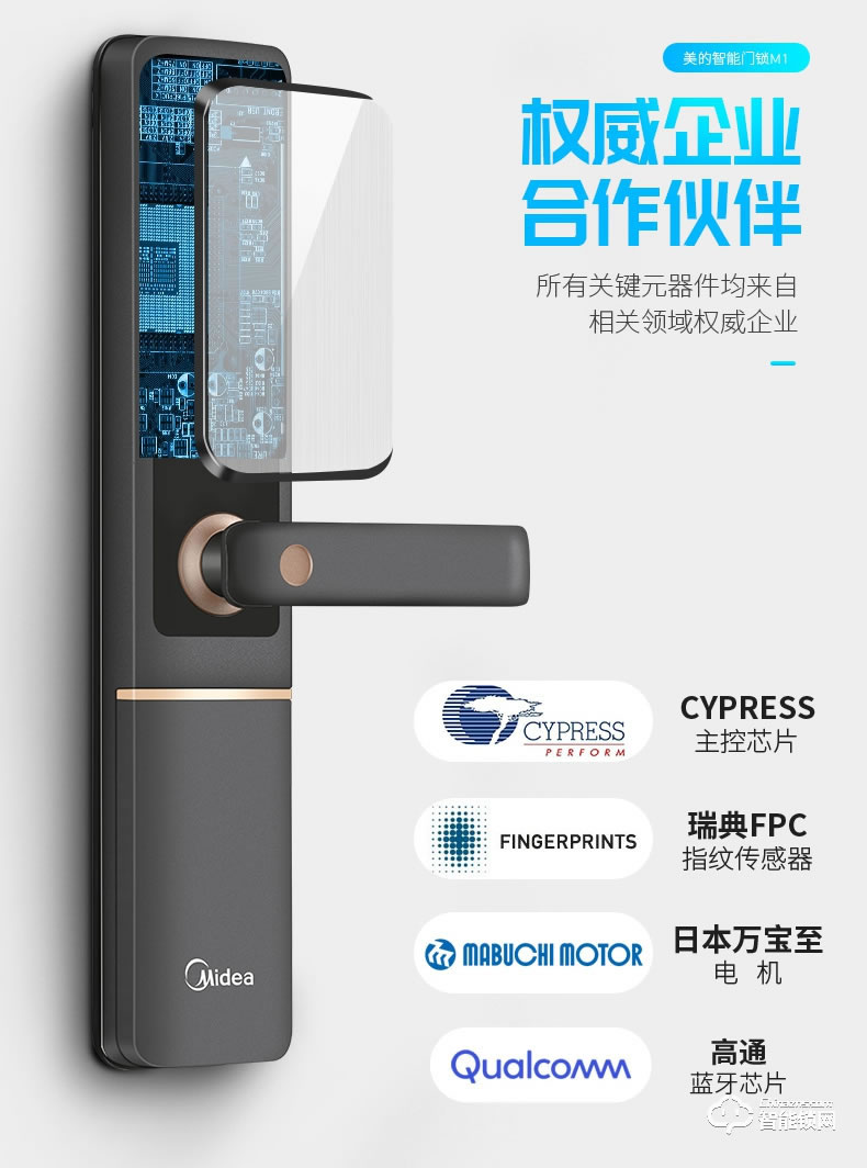 美的指紋鎖 藍牙防特斯拉線圈鎖