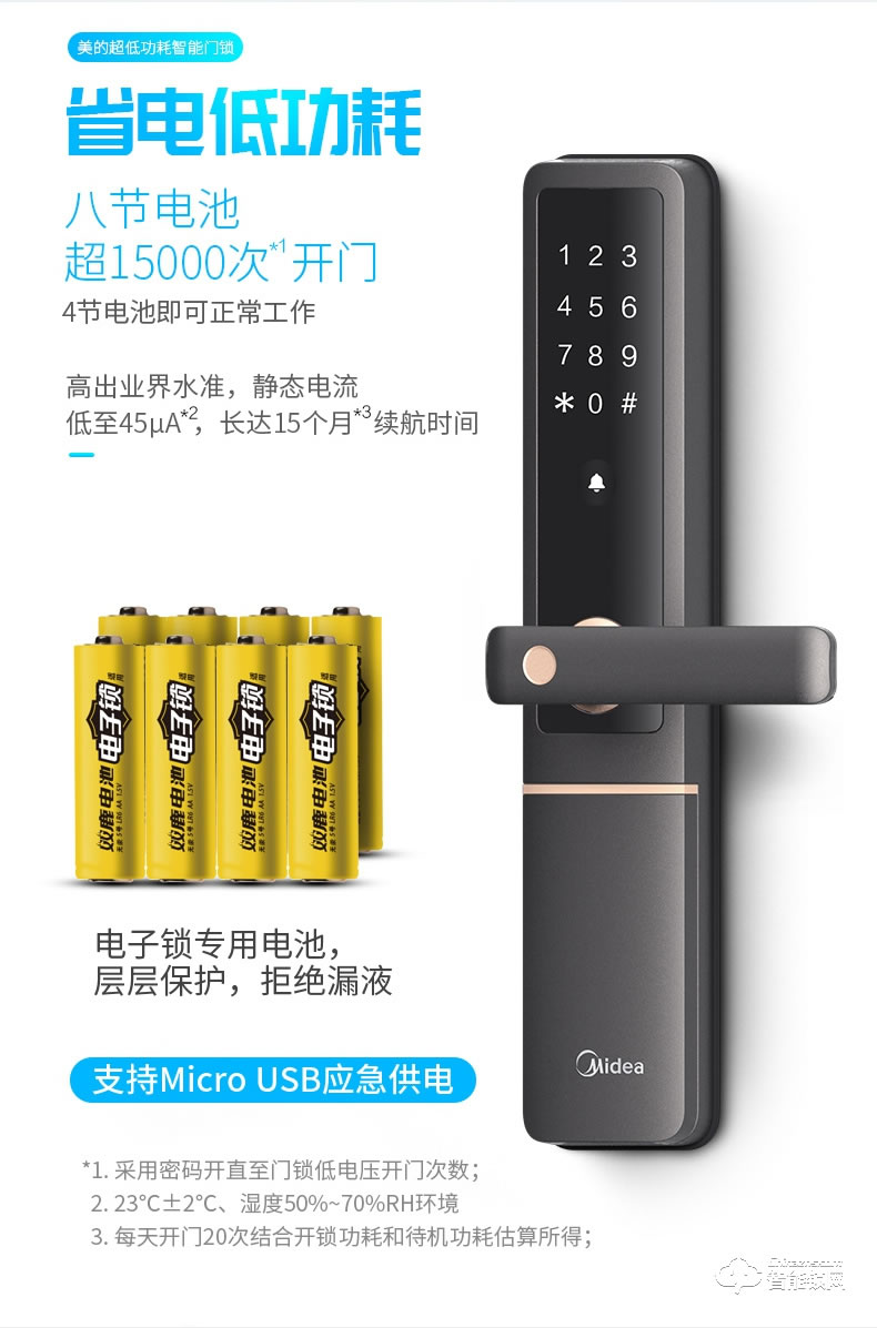 美的指紋鎖 藍牙防特斯拉線圈鎖