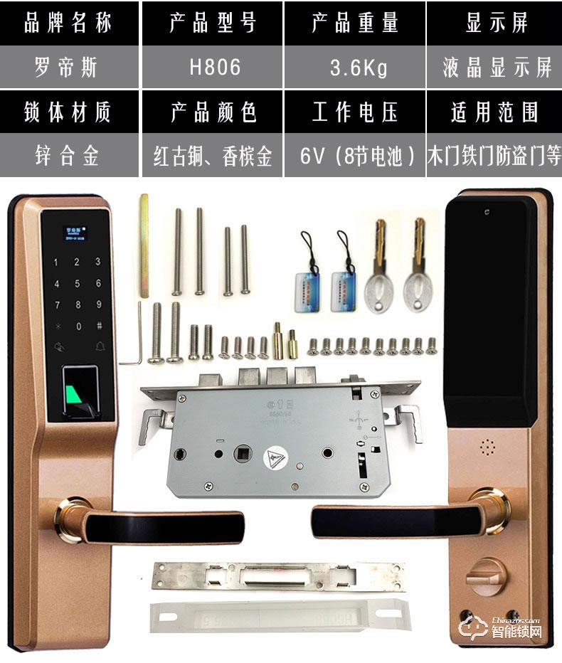 羅帝斯智能鎖 防盜感應(yīng)刷卡鎖