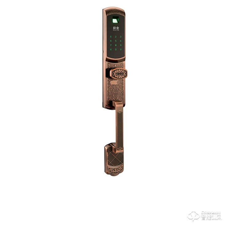 巨力指紋鎖 T006鋁合金紅古銅 智能密碼鎖