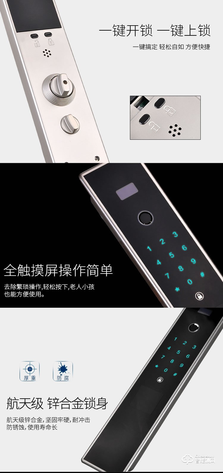 羅斯盾智能鎖 全自動防貓眼超B級鎖芯