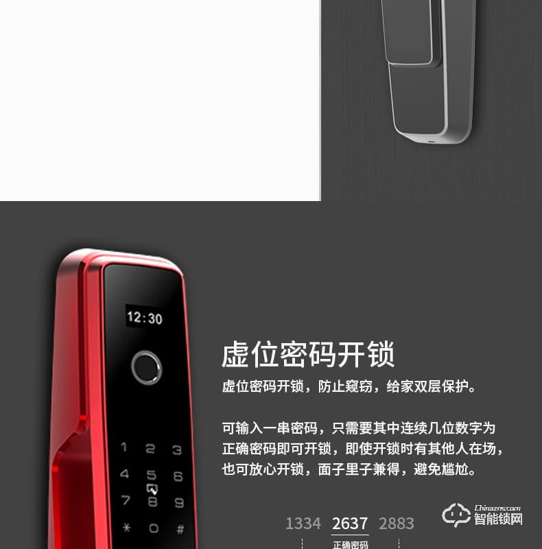 國民安全智能鎖 V7虛位密碼鎖家用指紋鎖