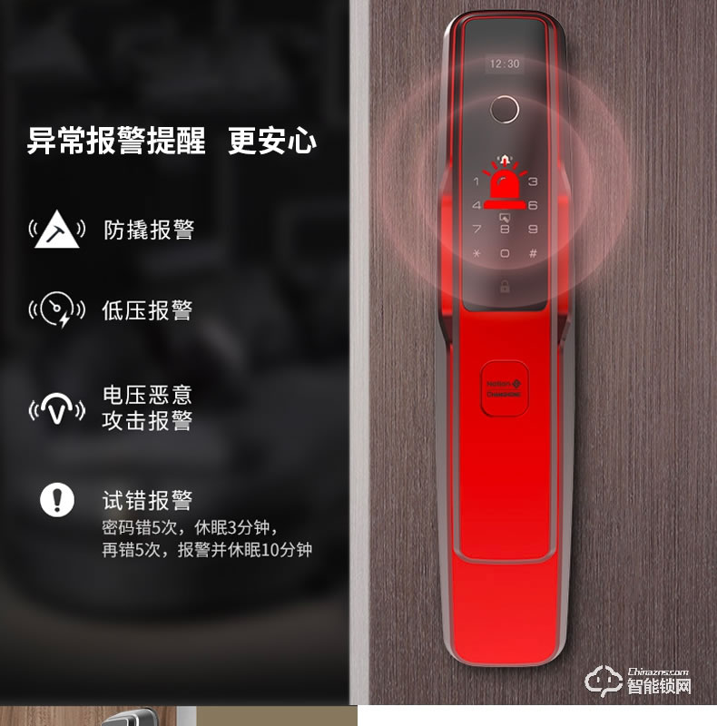 國民安全智能鎖 V7虛位密碼鎖家用指紋鎖