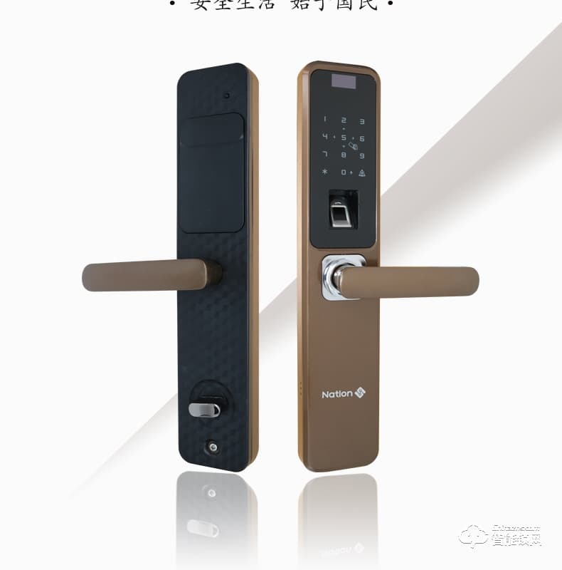 國民安全智能鎖 H1虛位密碼鎖家用指紋鎖