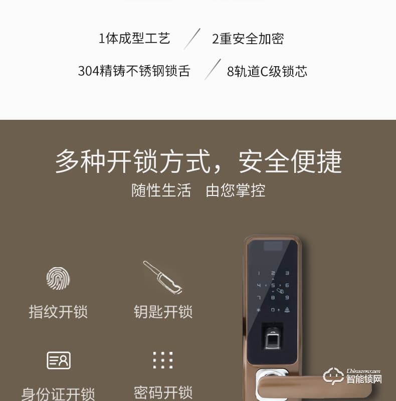 國民安全智能鎖 H1虛位密碼鎖家用指紋鎖