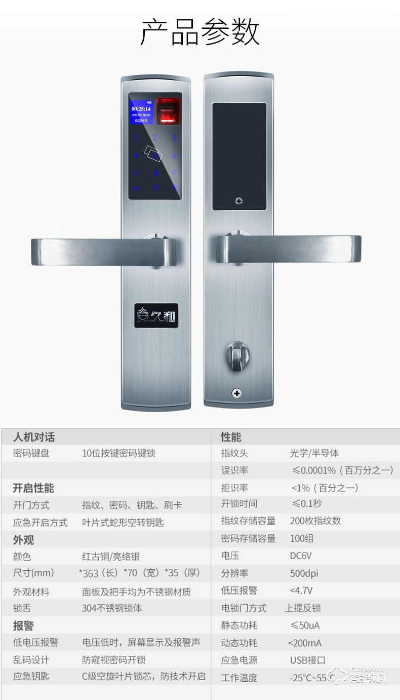 安久和智能鎖 防盜門鎖通用智能門鎖感應刷卡鎖密碼鎖